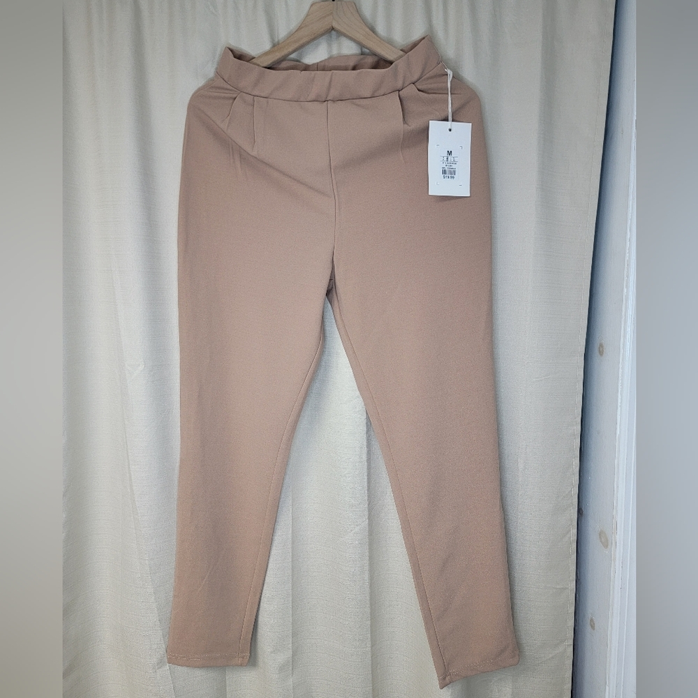Birch and Stone pants, creamy peach sand color